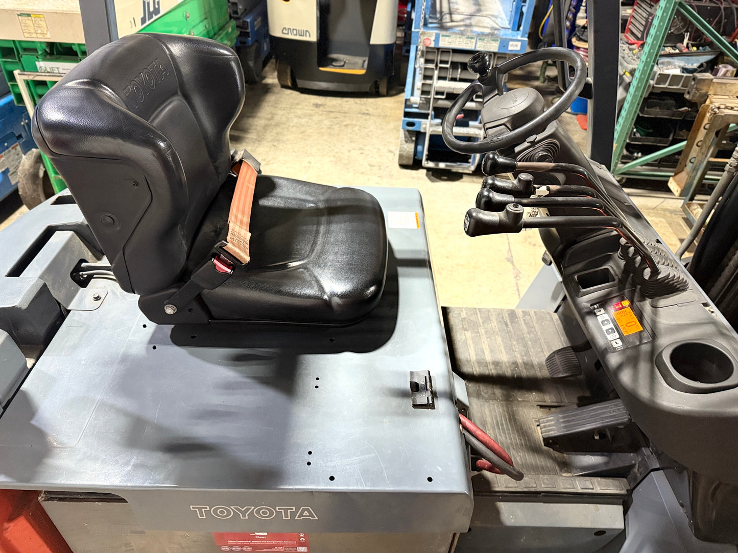 Toyota Forklift For Sale Electric Forklift 2015 Toyota Model 8FBCU25 and 2017 Tested Battery 4,400 LB Capacity 189" Height Stock # 0271