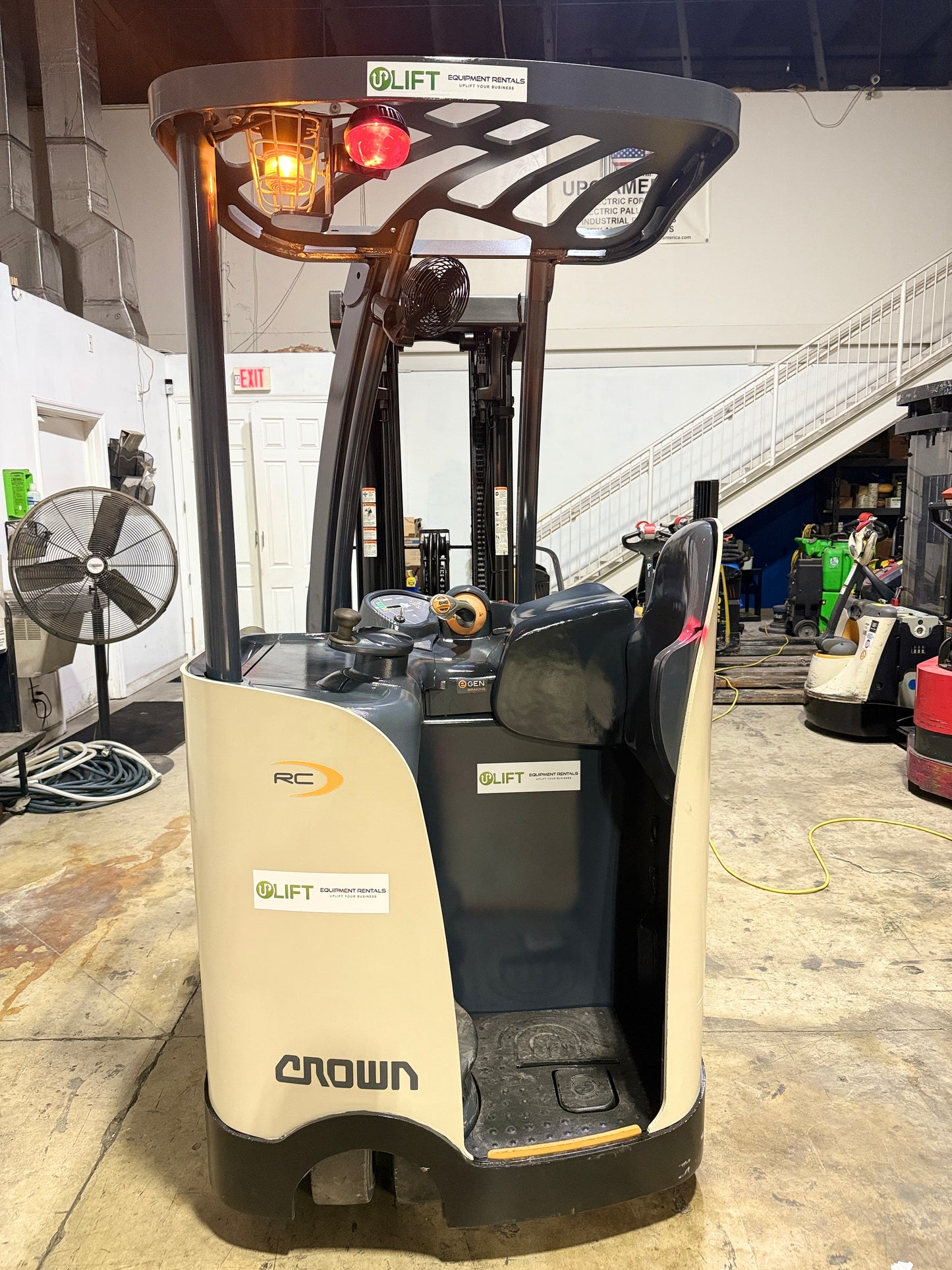 Forklift For Sale Electric Forklift 2014 Crown RC5500 Narrow Aisle As-Is Battery Height  Stock # 9174