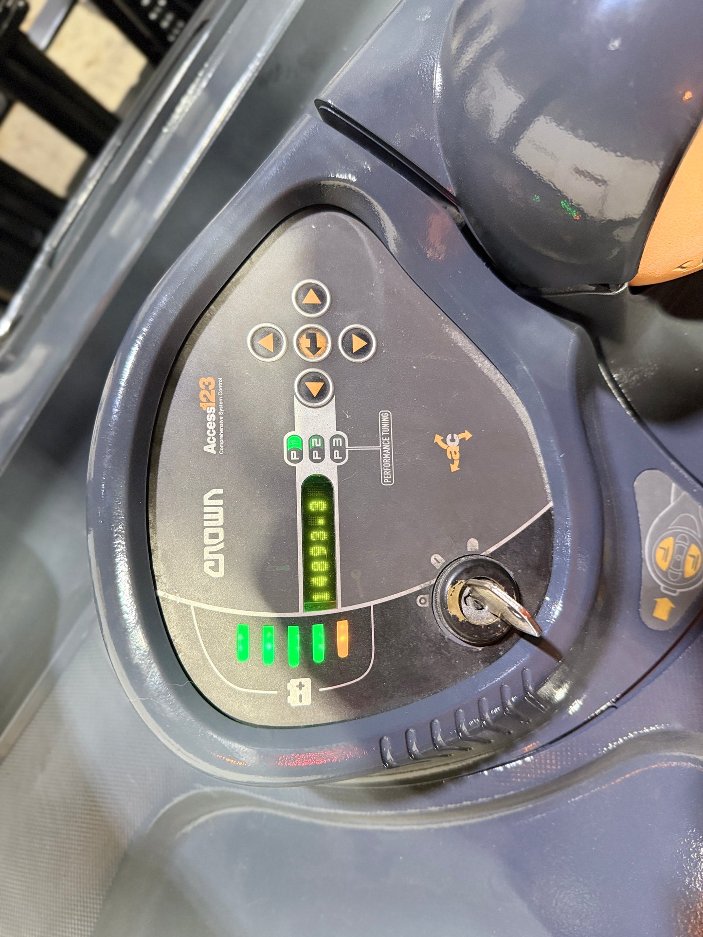 Forklift For Sale Electric Forklift 2014 Crown RC5500 Narrow Aisle As-Is Battery Height  Stock # 9174