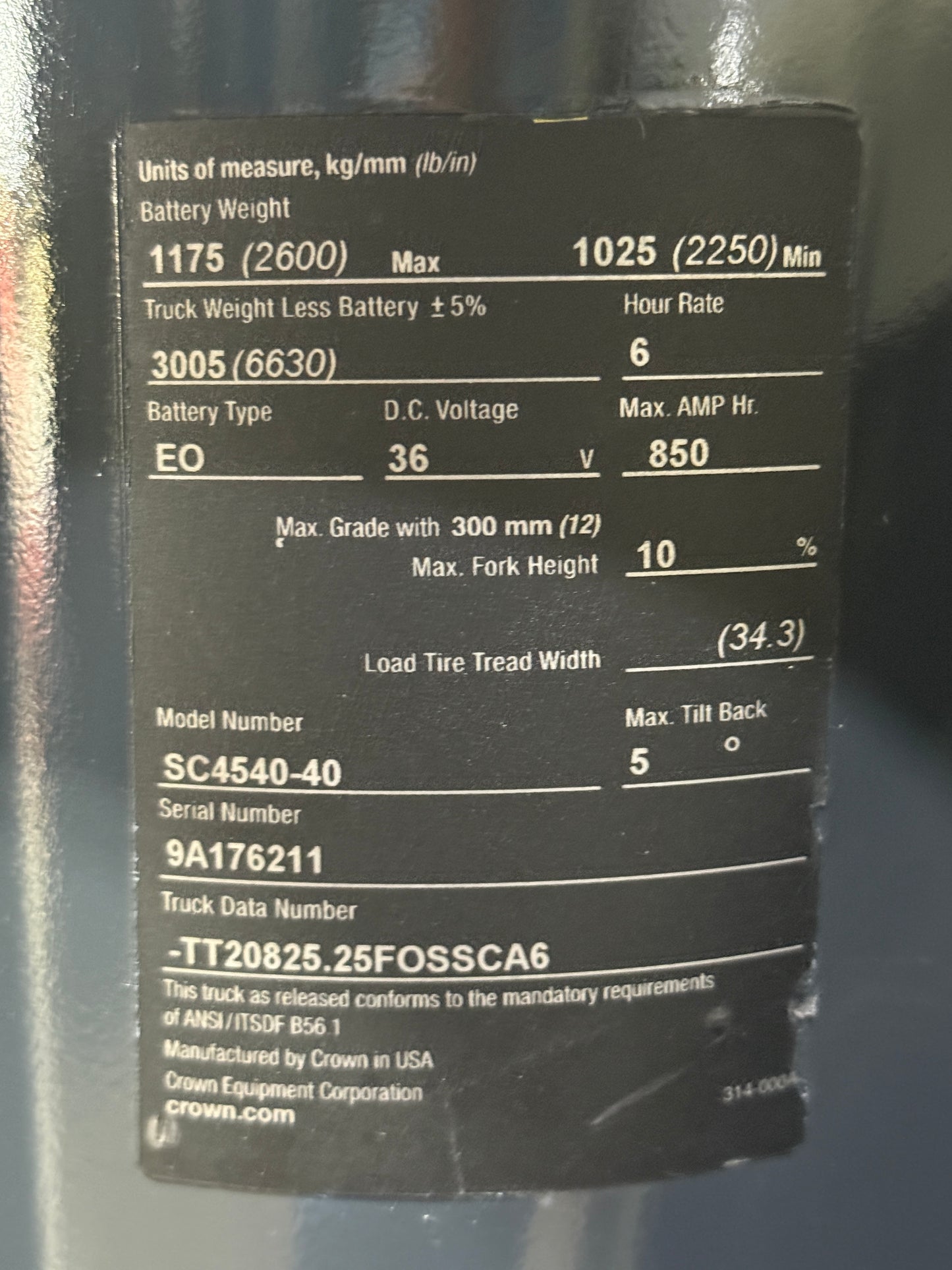 Forklift For Sale Electric Forklift 2010 Crown SC4540-40 DEKA Tested 2020 Battery Stock # 6211