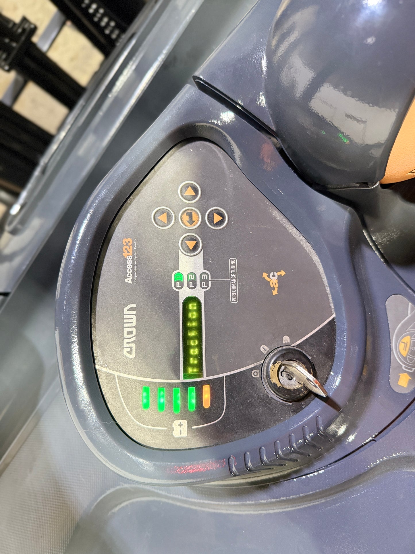 Forklift For Sale Electric Forklift 2014 Crown RC5500 Narrow Aisle As-Is Battery Height  Stock # 9174