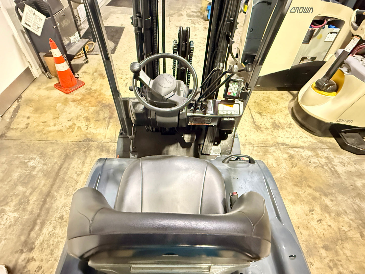 Toyota Freezer Conditioned Forklift For Sale Electric Forklift 2019 Toyota Model 8FBE15U and 2019 Tested Battery 2,700 LB Capacity 170" Height  Stock # 8049