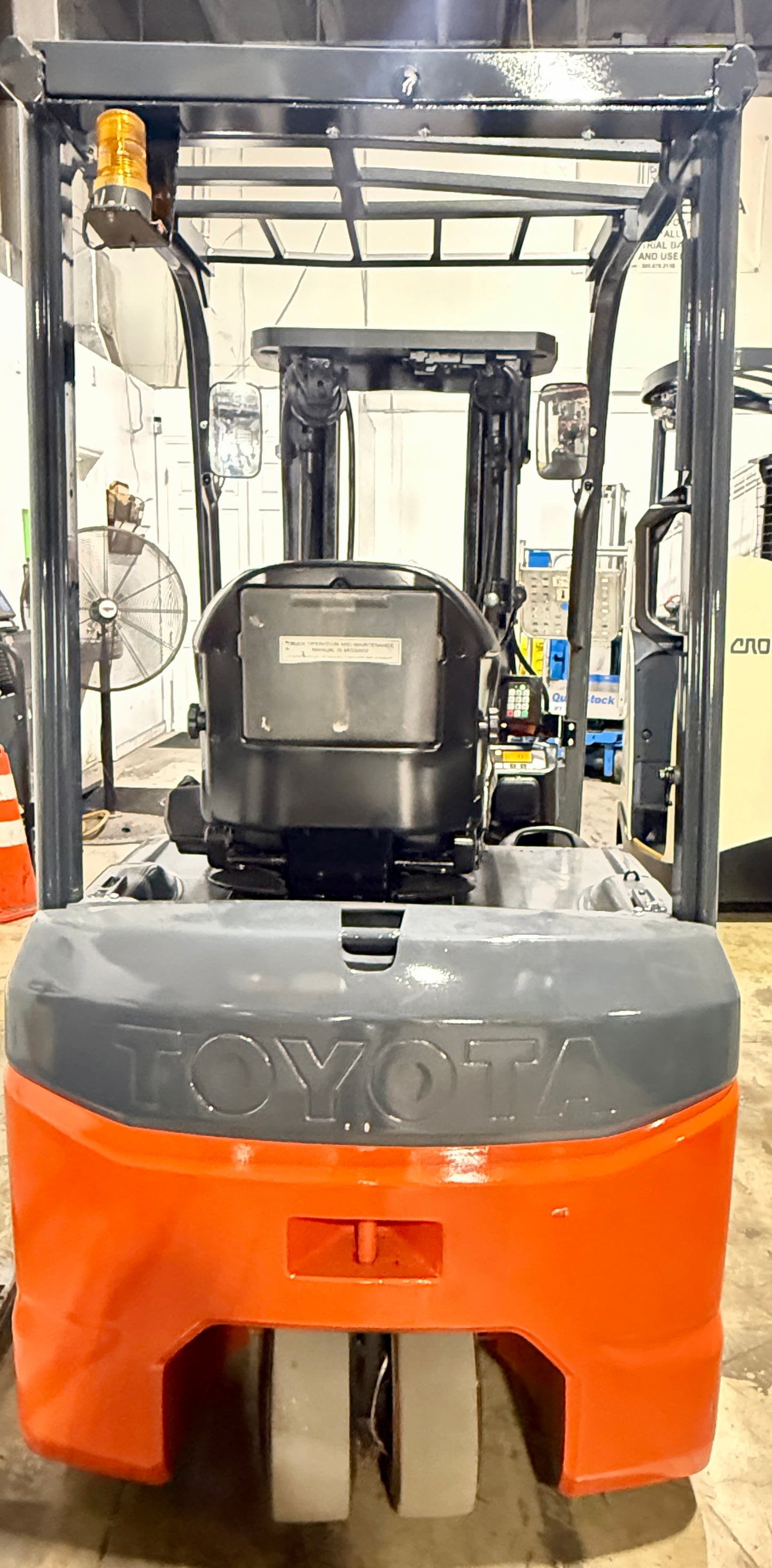 Toyota Freezer Conditioned Forklift For Sale Electric Forklift 2019 Toyota Model 8FBE15U and 2019 Tested Battery 2,700 LB Capacity 170" Height  Stock # 8049