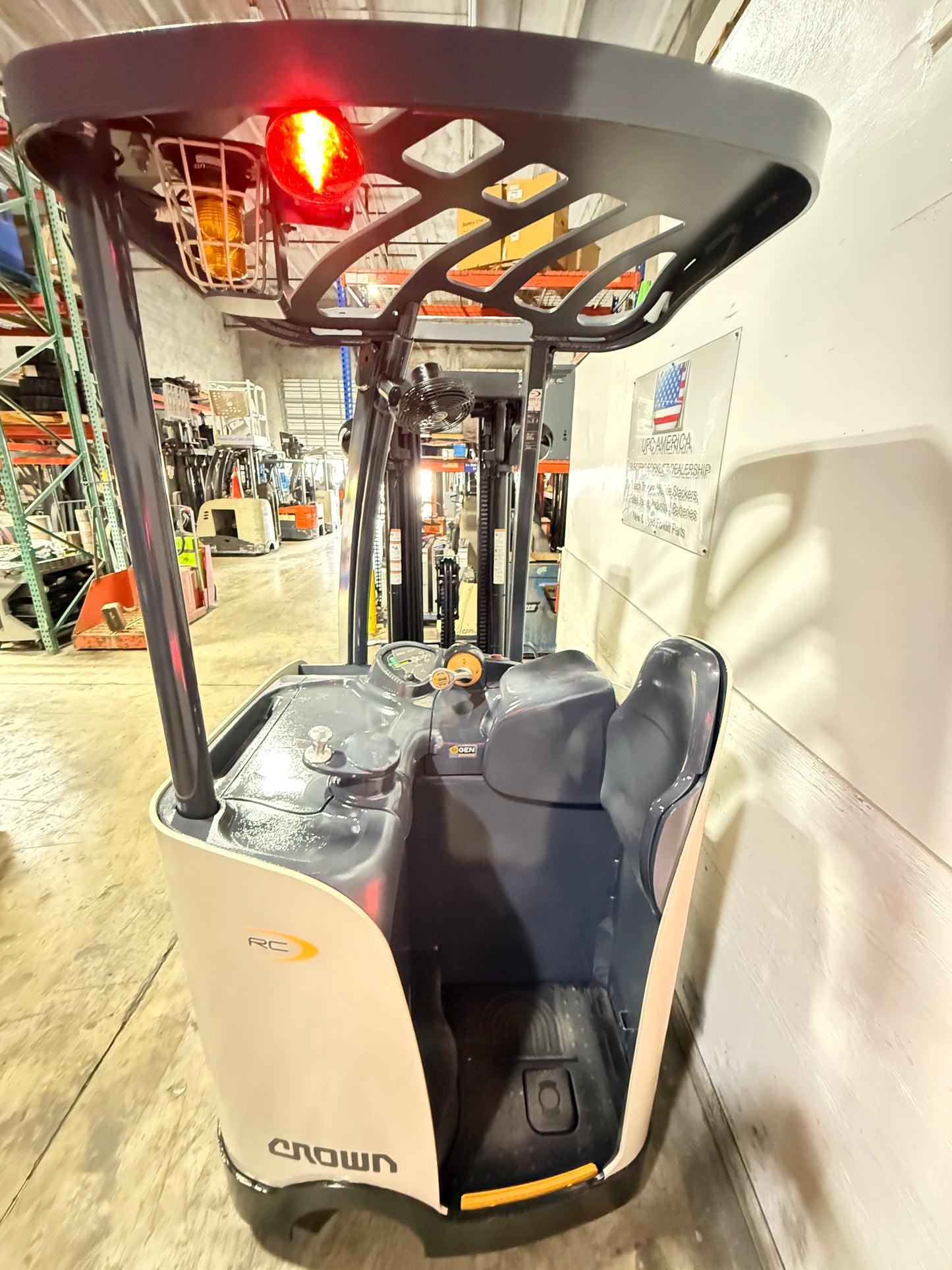 Forklift For Sale Electric Forklift 2014 Crown RC5500 Narrow Aisle 2023 Tested AGM Battery Height  Stock # 3600