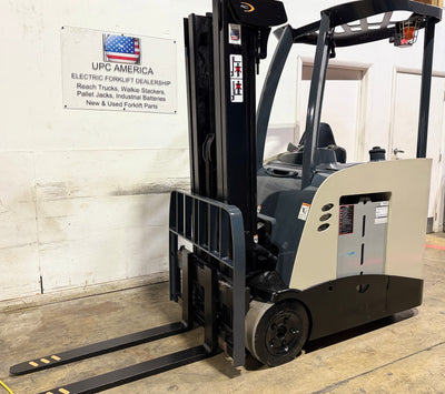 Forklift For Sale Electric Forklift 2019 Crown RC5500 Narrow Aisle 2023 Enersys Non Spillable Tested Battery Stock # 3593
