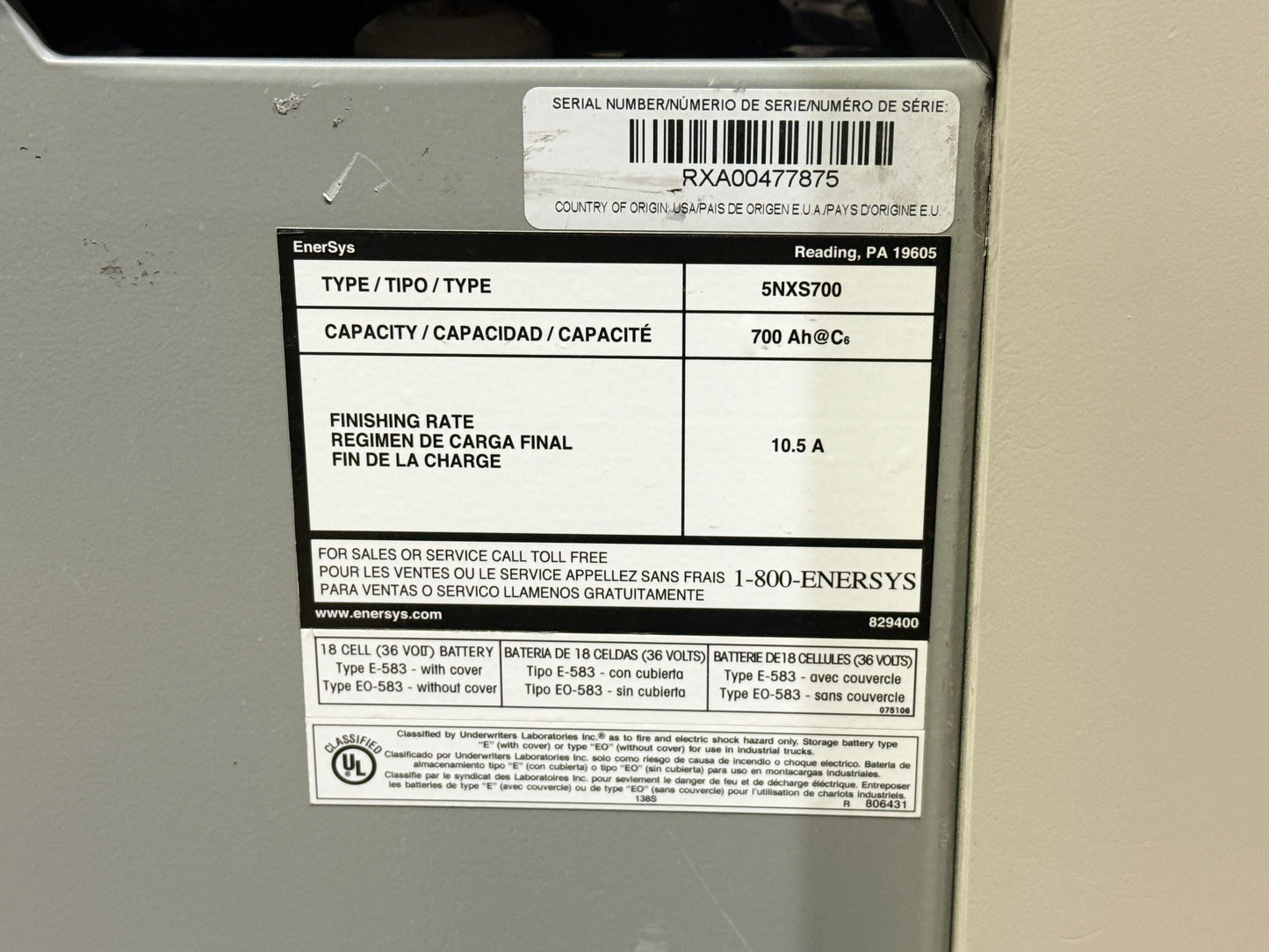 Forklift For Sale Electric Forklift 2019 Crown RC5500 Narrow Aisle 2023 Enersys Non Spillable Tested Battery Stock # 3593