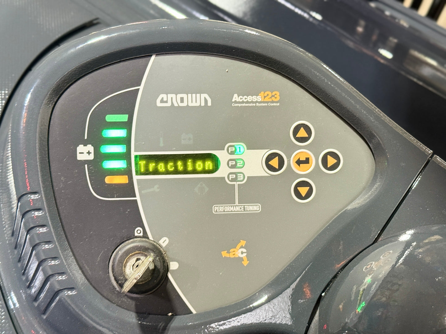 Forklift For Sale Electric Forklift 2019 Crown RC5500 Narrow Aisle 2023 Enersys Non Spillable Tested Battery Stock # 3593