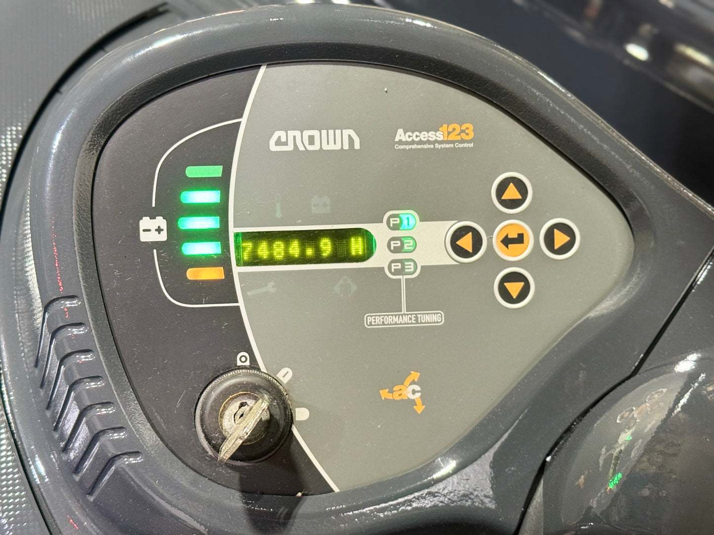 Forklift For Sale Electric Forklift 2019 Crown RC5500 Narrow Aisle 2023 Enersys Non Spillable Tested Battery Stock # 3593