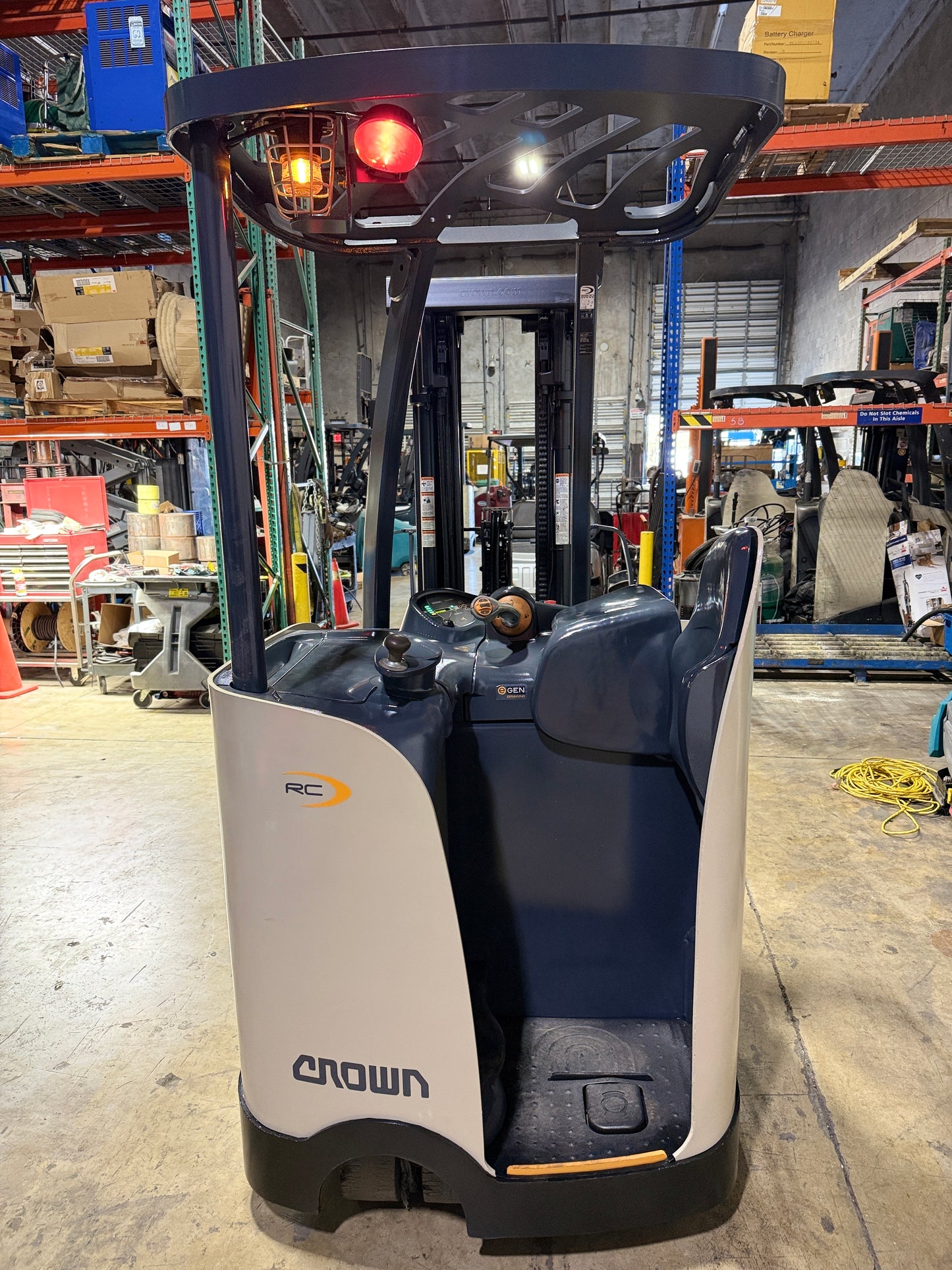 Forklift For Sale Electric Forklift 2015 Crown RC5500 Narrow Aisle April 2023 Tested AGM Battery Height  Stock # 3801