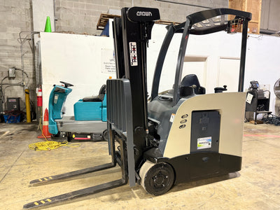 Forklift For Sale Electric Forklift 2015 Crown RC5500 Narrow Aisle April 2023 Tested AGM Battery Height  Stock # 3801