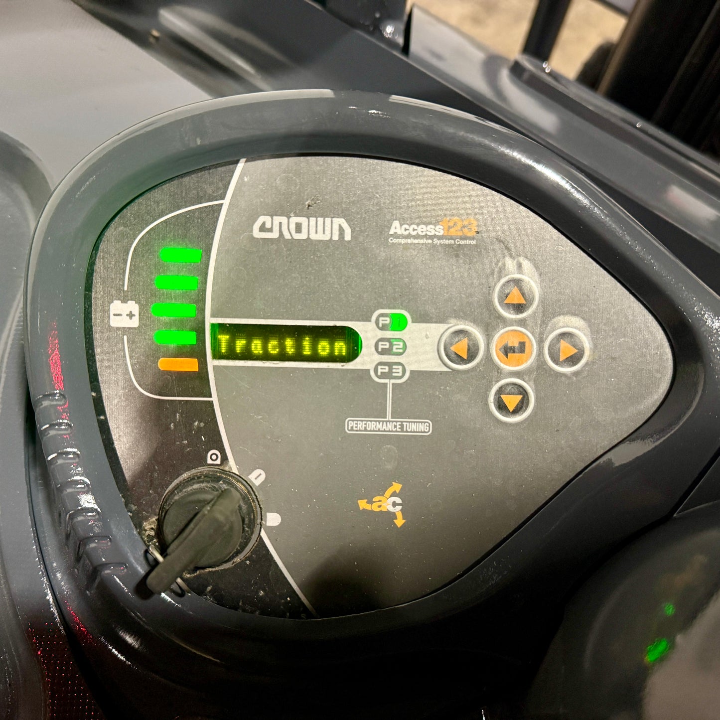 Forklift For Sale Electric Forklift 2012 Crown RC5500 Narrow Aisle 2023 Battery Height  Stock # 5591