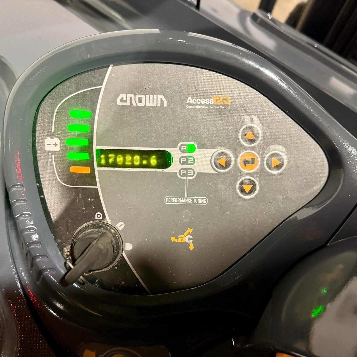 Forklift For Sale Electric Forklift 2012 Crown RC5500 Narrow Aisle 2023 Battery Height  Stock # 5591