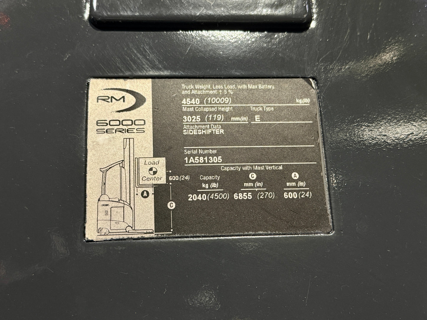 Forklift Reach Truck For Sale Electric 2020 Crown RM6095S-45 Narrow Aisle (119" / 270" Height Tested Battery Stock # 1305