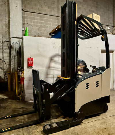 Forklift Reach Truck For Sale Electric 2020 Crown RM6095S-45 Narrow Aisle (119" / 270" Height Tested Battery Stock # 1305