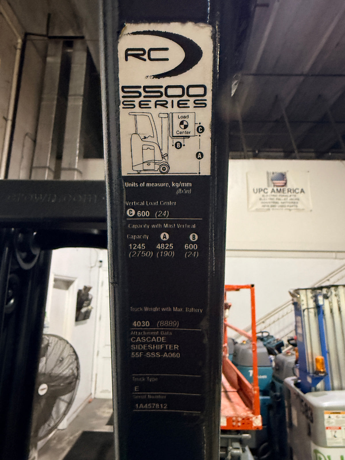 Forklift For Sale Electric Forklift 2016 Crown RC5535-30 Narrow Aisle 2024 Enersys Ironclad Battery Stock # 7812