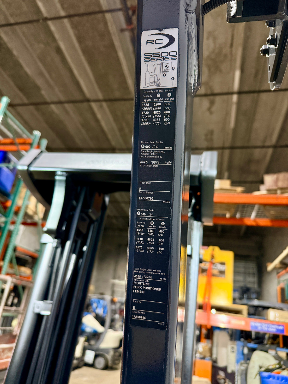 Forklift For Sale Electric Forklift 2019 Crown RC5500 Narrow Aisle 2019 Crown 18-125-17 Battery 90"/208" Height Stock # 0795